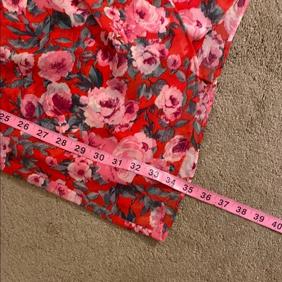 ***NWT*** B DARLIN RED AND PINK FLORAL BELL‎ SLEEVE OPEN BACK DRESS - Picture 9 of 14
